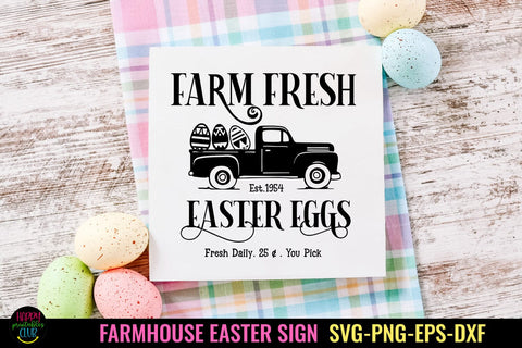 Farm Fresh Eggs SVG I Farmhouse Easter Sign SVG I Easter SVG SVG Happy Printables Club 