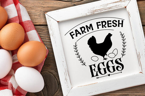 Farm Fresh Eggs SVG I Farmhouse Sign SVG I Country Signs SVG Happy Printables Club 