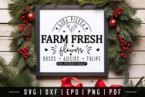 Farm Fresh Flowers | Farmhouse Valentine SVG SVG CraftLabSVG 