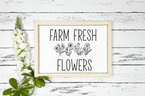 Farm Fresh Flowers I Spring Quotes SVG SVG Ikonart Design Shop 