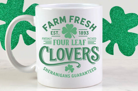 Farm Fresh Four Leaf Clovers SVG Design SVG Regulrcrative 
