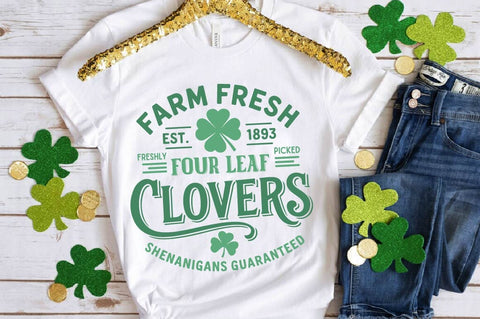 Farm Fresh Four Leaf Clovers SVG Design SVG Regulrcrative 
