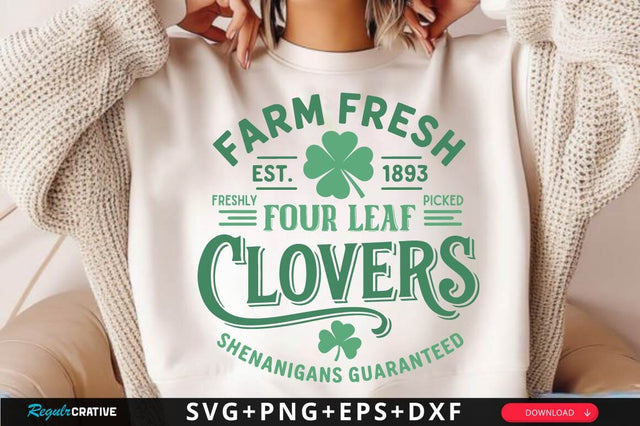 Farm Fresh Four Leaf Clovers SVG Design SVG Regulrcrative 