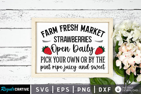 Farm fresh market strawberries svg design SVG Regulrcrative 