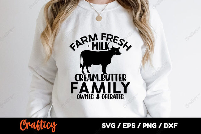 Farm fresh milk cream butter family SVG Design SVG Designangry 