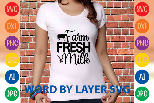 Farm Fresh Milk SVG DESIGN SVG Rafiqul20606 