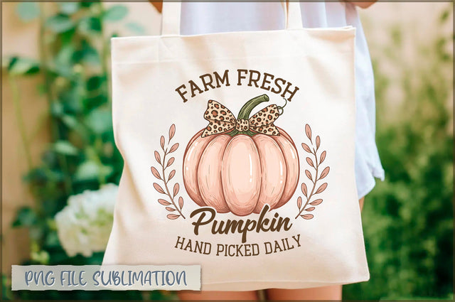 Farm Fresh Pumpkin Hand Picked Daily Tote Bag Sublimation Shetara Begum 