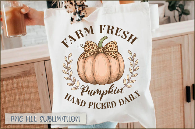 Farm Fresh Pumpkin Hand Picked Daily Tote Bag Sublimation Shetara Begum 