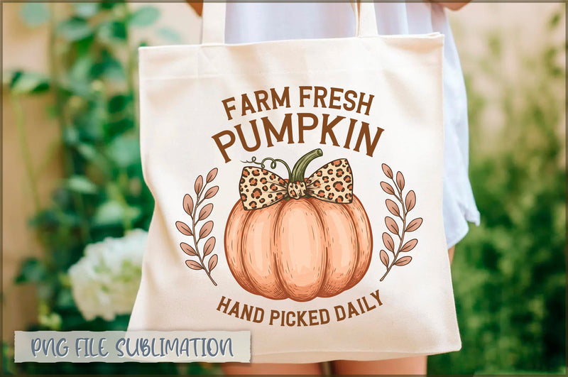 Farm Fresh Pumpkin Hand Picked Daily Tote Bag Sublimation Shetara Begum 