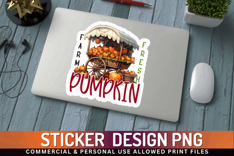Farm fresh pumpkin Sticker Design Sublimation Regulrcrative 