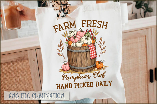 Farm Fresh Pumpkins club hand picked daily Tote Bag Sublimation Shetara Begum 