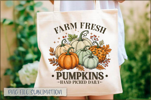 Farm Fresh Pumpkins hand picked daily Tote Bag Sublimation Shetara Begum 