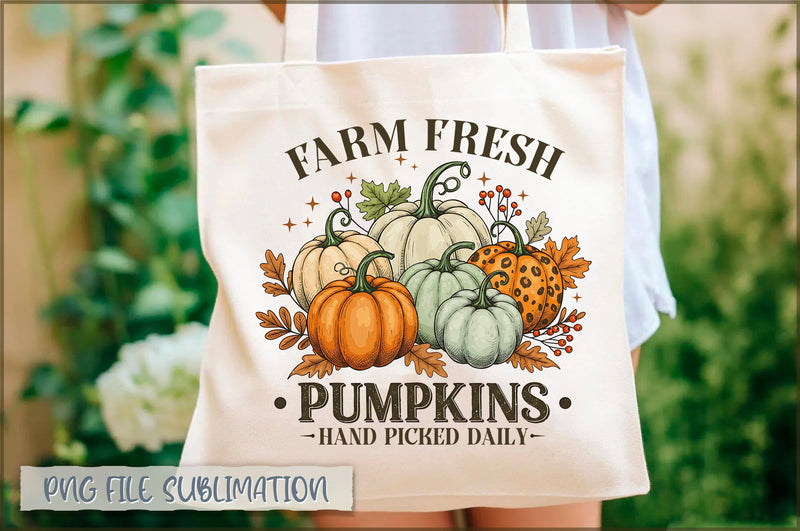 Farm Fresh Pumpkins hand picked daily Tote Bag Sublimation Shetara Begum 