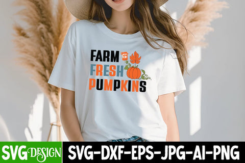 Farm Fresh Pumpkins SVG Design,Farm Fresh Pumpkins Sublimation PNG,Fall Farmhouse SVG Cut File , Fall Farmhouse SVG Quotes , Fall SVG Cut File, Autumn SVG Cut File SVG BlackCatsMedia 