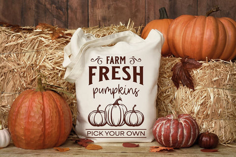 Farm Fresh Pumpkins SVG | Fall Sign Cut File SVG Ikonart Design Shop 