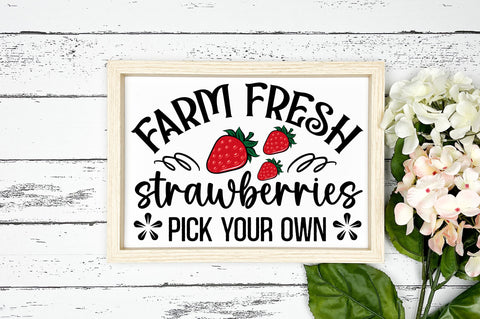 Farm fresh strawberries pick svg design SVG Regulrcrative 