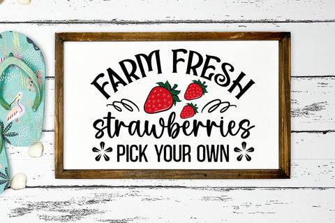Farm fresh strawberries pick svg design SVG Regulrcrative 
