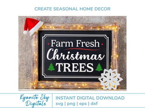 Farm Fresh Trees Christmas Sign SVG cut file SVG Kyanite Sky Digitals 