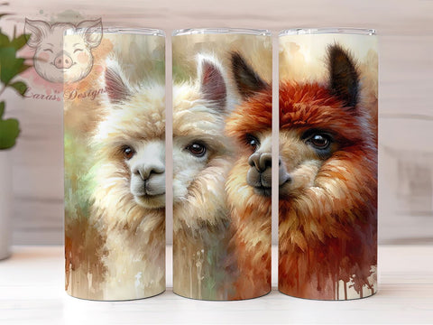 Farm Fuzzy Alpaca Tumbler Wrap, Alpaca Tumbler, Sublimation Design, Cute Animals, Farm Decor, Animal Lover Gift, Fuzzy Creatures Sublimation Lara' s Designs 