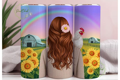 Farm Girl Chicken Love 20oz Tumbler Wrap Sublimation PixelChick 
