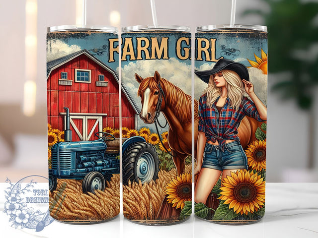 Farm Girl Country Life Tumbler Wrap, Country Life Tumbler Wrap, 20oz Sublimation Tumbler, Rustic Farm Tumbler, Cowgirl Aesthetic Tumbler, Western Country Design, Barn Life Tumbler Sublimation ToriDesigns 
