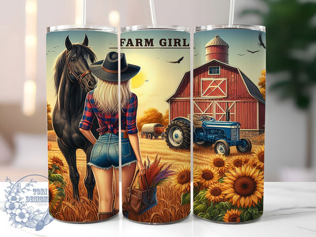 Farm Girl Country Life Tumbler Wrap, Country Life Tumbler Wrap, 20oz Sublimation Tumbler, Rustic Farm Tumbler, Cowgirl Aesthetic Tumbler, Western Country Design, Barn Life Tumbler Sublimation ToriDesigns 
