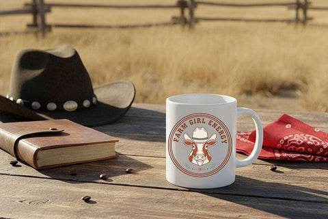 Farm Girl Energy Png, Western Cowgirl Sublimation Design, Country Girl Shirt Png, Rodeo Boutique Clipart, Rustic Western Badge Design SVG TiffsCraftyCreations 