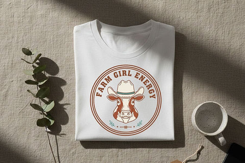 Farm Girl Energy Png, Western Cowgirl Sublimation Design, Country Girl Shirt Png, Rodeo Boutique Clipart, Rustic Western Badge Design SVG TiffsCraftyCreations 