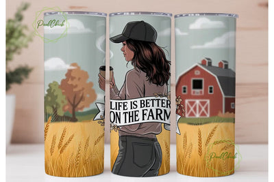Farm Girl Fall 20oz Tumbler Wrap Sublimation PixelChick 
