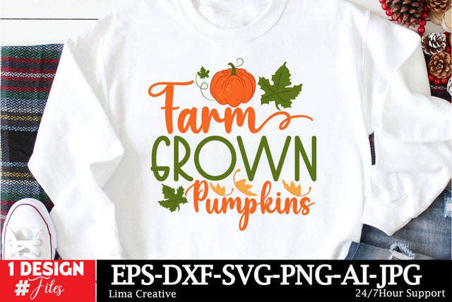 Farm Grown Pumpkin SVG Cut File, Autumn Sublimation PNG, Autumn SVG quotes, Autumn T-shirt Design, Fall SVG Cut File, Fall Sublimation SVG Insomnia Std 