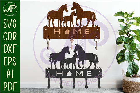 Farm Horse Key holder designs for laser cut and metal cutting SVG APInspireddesigns 