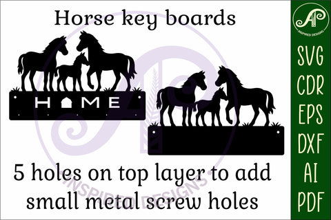 Farm Horse Key holder designs for laser cut and metal cutting SVG APInspireddesigns 