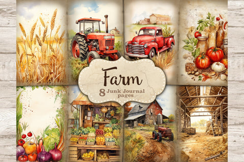 Farm Junk Journal Pages | Countryside Printable SVG GlamArtZhanna 