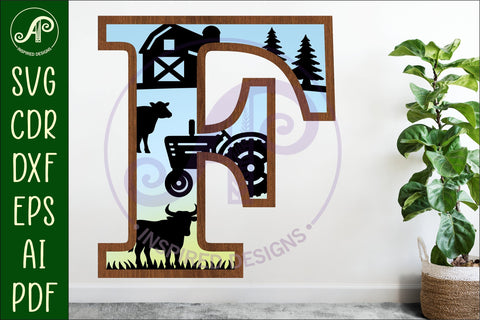 Farm Large F wall Letter 3 layer sign SVG APInspireddesigns 