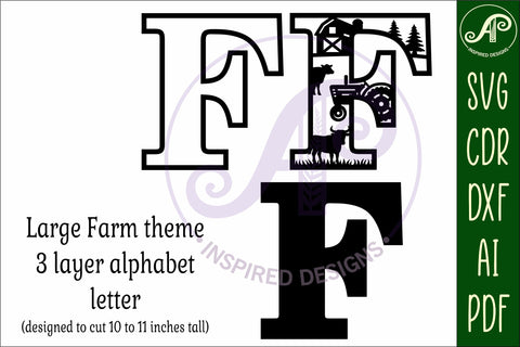 Farm Large F wall Letter 3 layer sign SVG APInspireddesigns 
