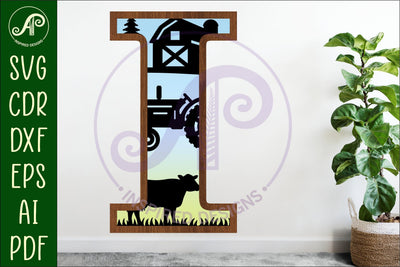 Farm Large I wall Letter 3 layer sign SVG APInspireddesigns 