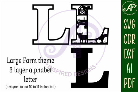 Farm Large L wall Letter 3 layer sign SVG APInspireddesigns 