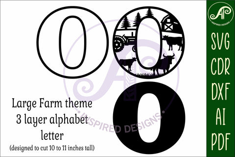 Farm Large O wall Letter 3 layer sign SVG APInspireddesigns 