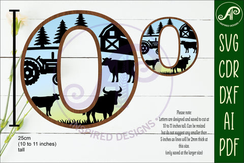 Farm Large O wall Letter 3 layer sign SVG APInspireddesigns 