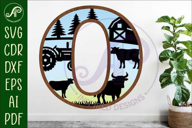 Farm Large O wall Letter 3 layer sign SVG APInspireddesigns 