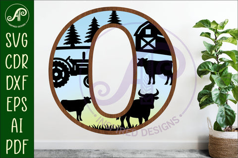 Farm Large O wall Letter 3 layer sign SVG APInspireddesigns 