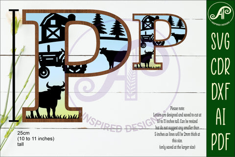 Farm Large P wall Letter 3 layer sign SVG APInspireddesigns 