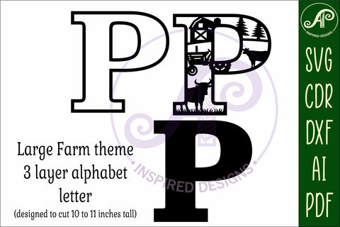 Farm Large P wall Letter 3 layer sign SVG APInspireddesigns 