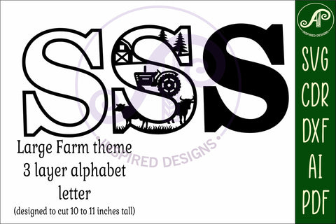 Farm Large S wall Letter 3 layer sign SVG APInspireddesigns 