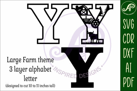 Farm Large Y wall Letter 3 layer sign SVG APInspireddesigns 
