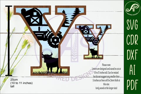 Farm Large Y wall Letter 3 layer sign SVG APInspireddesigns 