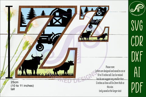 Farm Large Z wall Letter 3 layer sign SVG APInspireddesigns 