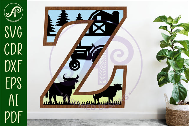 Farm Large Z wall Letter 3 layer sign SVG APInspireddesigns 