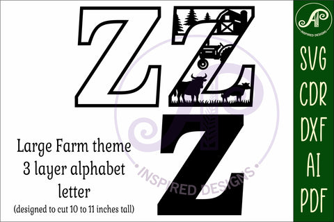 Farm Large Z wall Letter 3 layer sign SVG APInspireddesigns 