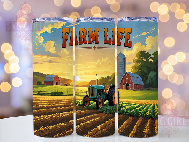 Farm Life 20oz Tumbler Wrap, Life is Better on the Farm, 20oz Sublimation Wrap, Country Living Gift, Rustic Farmhouse Decor, Custom Farm Tumbler, Farm Animal Drinkware Sublimation SvggirlplusArt 